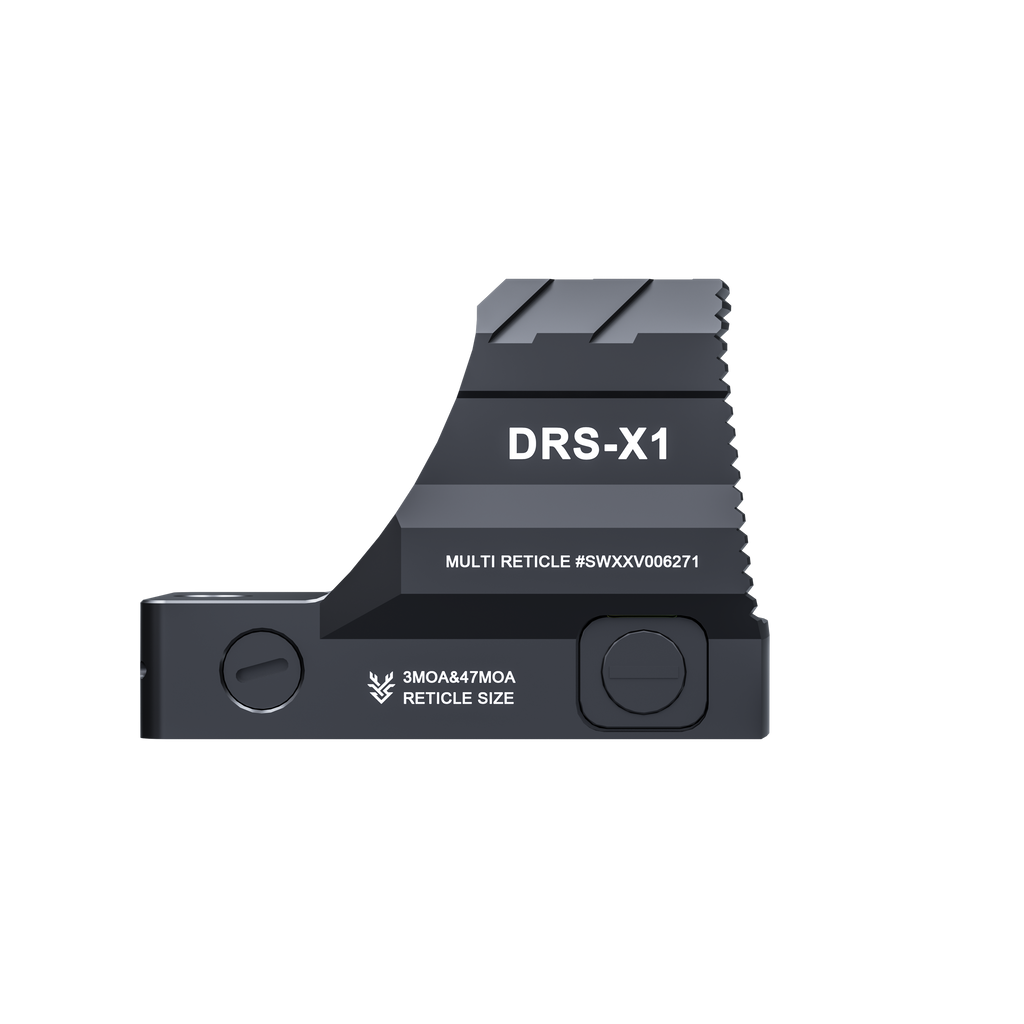 Optics.xin DRS-X1 drone remote controller with ergonomic design and multiple control buttons, black color, front view.